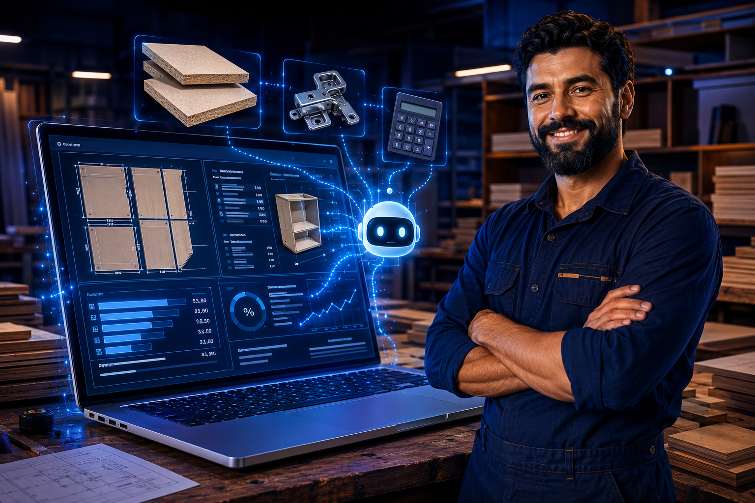 IA calculando orçamento de marcenaria automaticamente